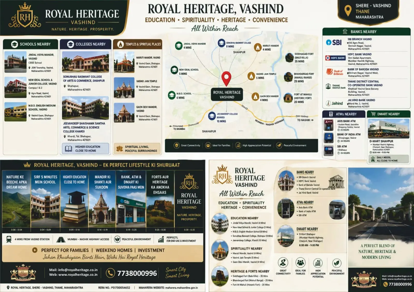Royal Heritage, Vasind nearby poster: schools, colleges, temples, banks and shopping within reach
