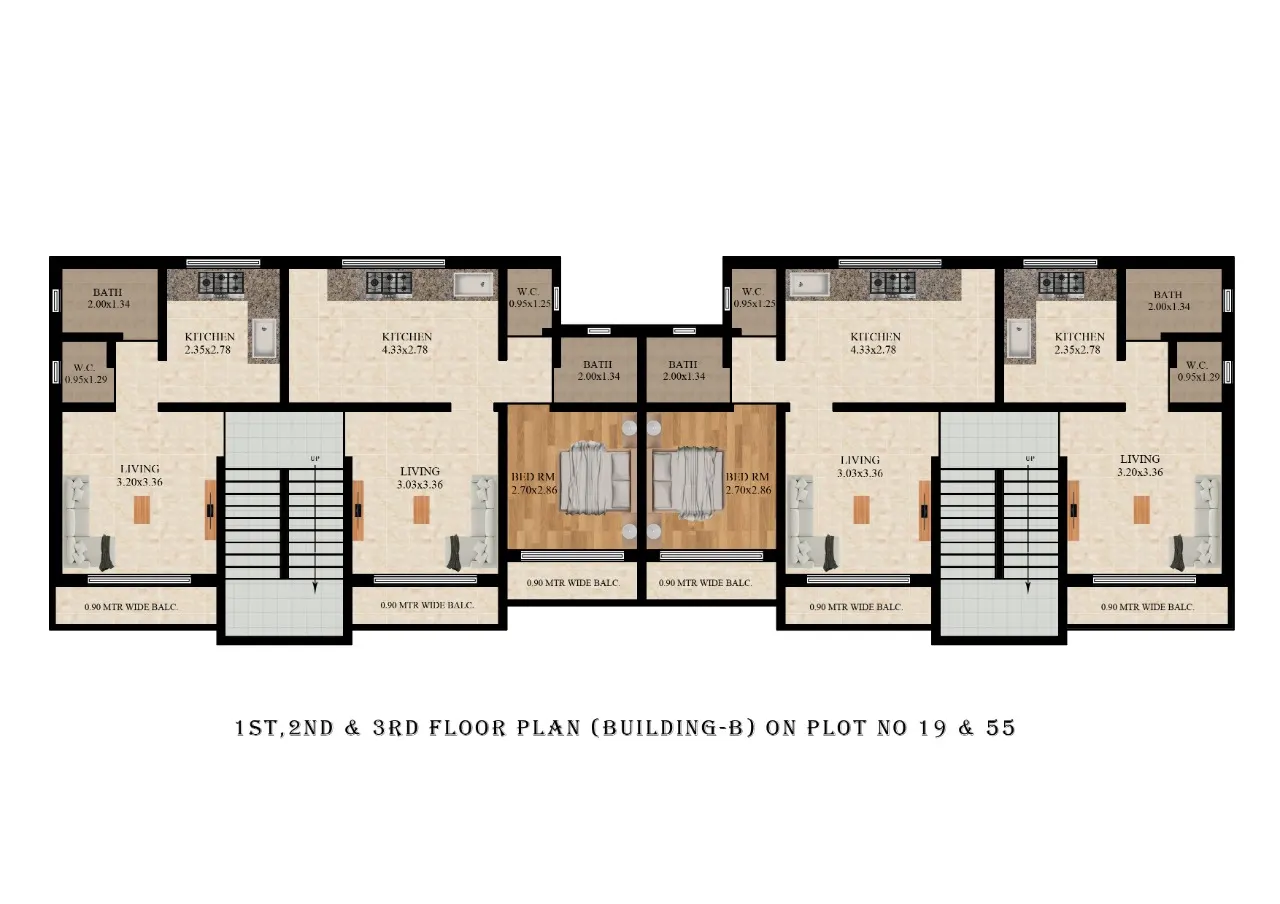 Royal Heritage 1st to 3rd floor plan, Vasind flats